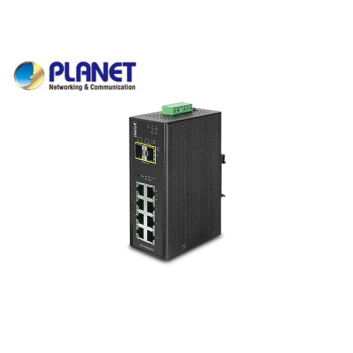 IP30 Industrial 8* 1000TP + 2* 100/1000F SFP Full Managed Ethernet Switch (-40 to 75 degree C), 1588