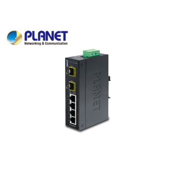 IP30 Industrial 4-Port 10/100/1000T + 2-Port 100/1000X SFP Gigabit Switch (-40 to 75 degree C)