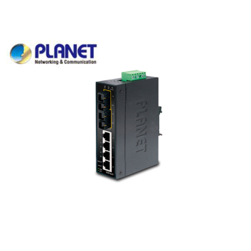 IP30 Slim Type 4-Port Industrial Ethernet Switch + 2-Port 100Base-FX(15KM) (-10 - 60 C)