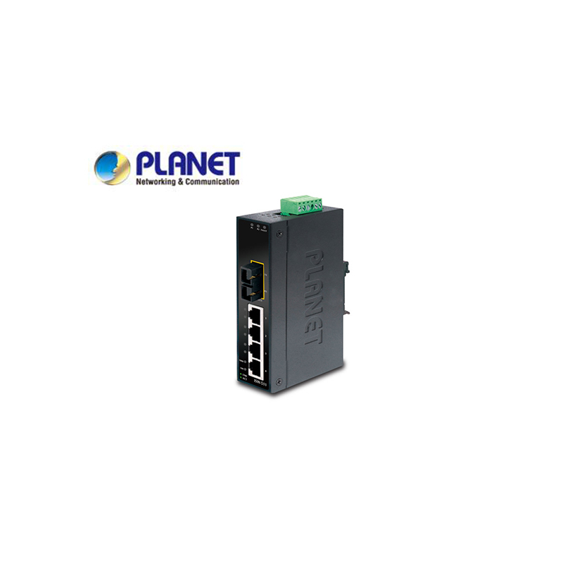 IP30 Slim Type 4-Port Industrial Ethernet Switch + 1-Port 100Base-FX(15KM) (-10 - 60 C)