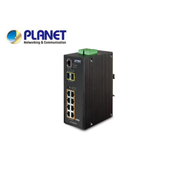 IP30 L2+ SNMP Manageable 8-Port Gigabit POE+(AT) Switch + 2-Port Gigabit SFP Industrial Switch (-40 to 75 C), ERPS Ring Supported, 1588