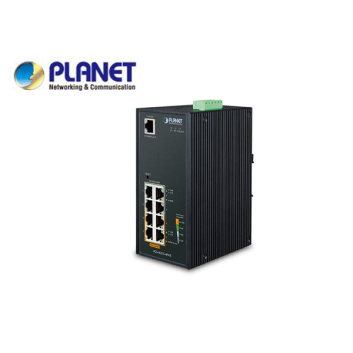 IP30 Industrial L2/L4 4-Port 10/100/1000T 802.3at PoE + 4-Port 10/100/100T Managed Switch (-40 to75 degrees C), dual redundant power input on 48~56VDC terminal block, SNMPv3, 802.1Q VLAN, IGMP