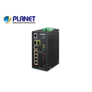 IP30 Industrial L2+/L4 4-Port 60W 1000T Ultra PoE+ 1-Port 1000T + 2-port 100/1000X SFP Full Managed Switch (-40 to 75 C, dual redundant power input on 48~56VDC terminal block, DIDO, ERPS Ring