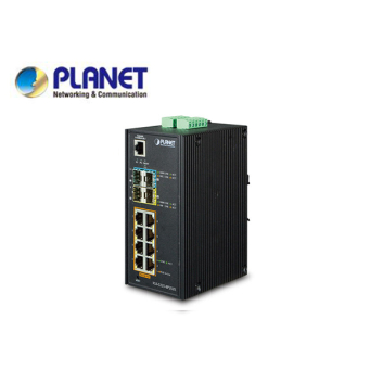 IP30 Industrial L2+/L4 8-Port 1000T 802.3at PoE+ 2-port 100/1000X SFP + 2-port 10G SFP+ Full Managed Switch (-40 to 75 C, dual redundant power input on 48~56VDC terminal block, DIDO)