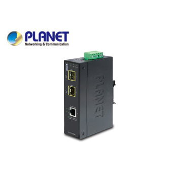 IP30 Industrial 10/100/1000T to 2-Port 100/1000X SFP Gigabit Media Converter (-40 to 75 degree C)