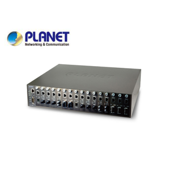 19" 16-slot SNMP Managed Media Converter Chassis (AC Power) with redundant power option