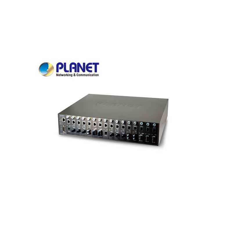 19" 16-slot SNMP Managed Media Converter Chassis (AC Power) with redundant power option