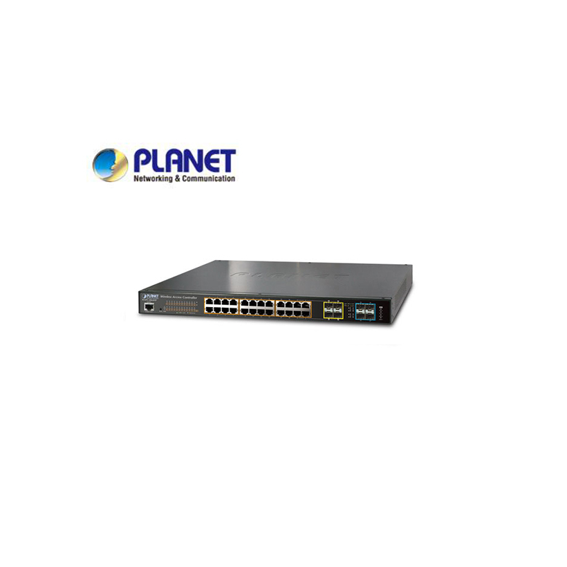 Wireless AP Controller with 24-Port 802.3at PoE+ (24 * 10/100/1000T + 4* shared 100/1000 SFP + 4*10G SFP+, 64 * APs controllable, Hardware L3 IPv4/IPv6 Static Routing, 440W PoE Budget)