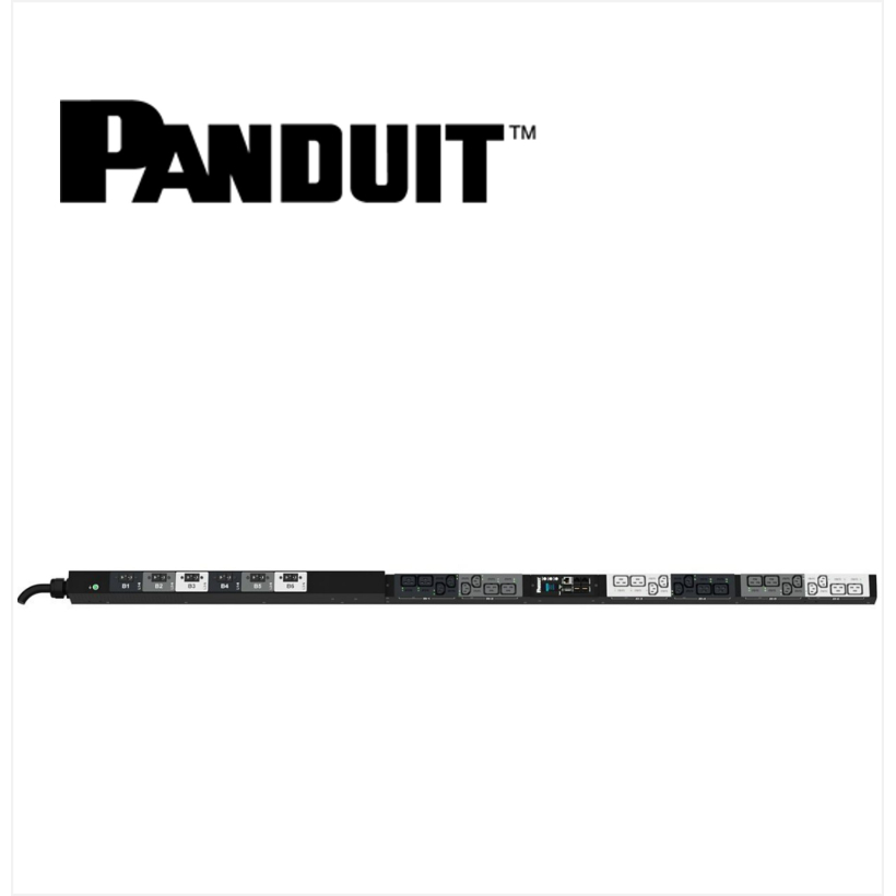 PANDUIT Monitored Switched PDU 32AMP 12xC13 12xC19 IEC 60309 3P+N+E 6h 32A-3M BLACK VERTICAL