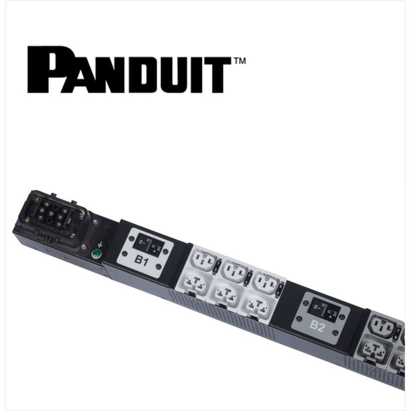 PANDUIT Monitored Switched PDU 6 BREAKER 18xC13/C15 18xC13/C15/C19 UNIVERSAL INLET NO CORD BLACK VERTICAL