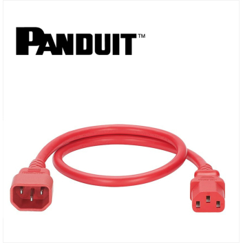 Panduit Non-Locking Power Cord IEC C14 to IEC C13 0.6m 10 Pack Red.