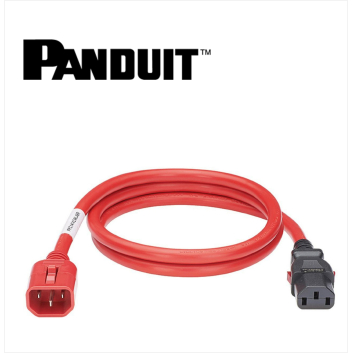 Panduit Locking Power Cord IEC C14 to IEC C13 0.6m 10 pack Red.