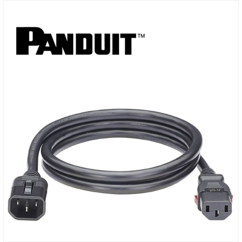 Panduit Locking Power Cord IEC C14 to IEC C13 1.2m 10 pack Black.