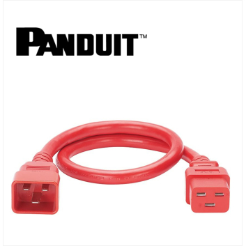 Panduit Non-Locking Power Cord IEC C20 to IEC C19 1.2m 10 Pack Red.