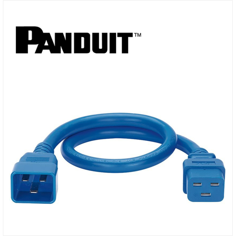 Panduit Non-Locking Power Cord IEC C20 to IEC C19 2.4m 10 Pack Blue.