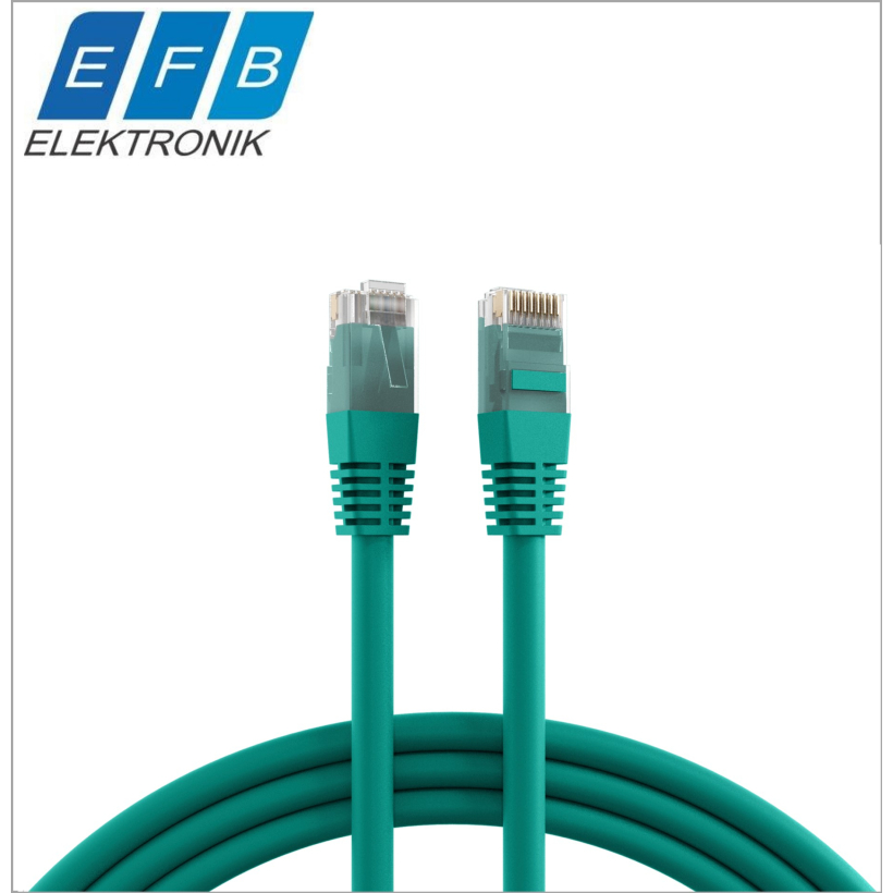 Patch cord cat.5e U/UTP, 2xRJ45, 100MHz, PVC, 0.5m verde