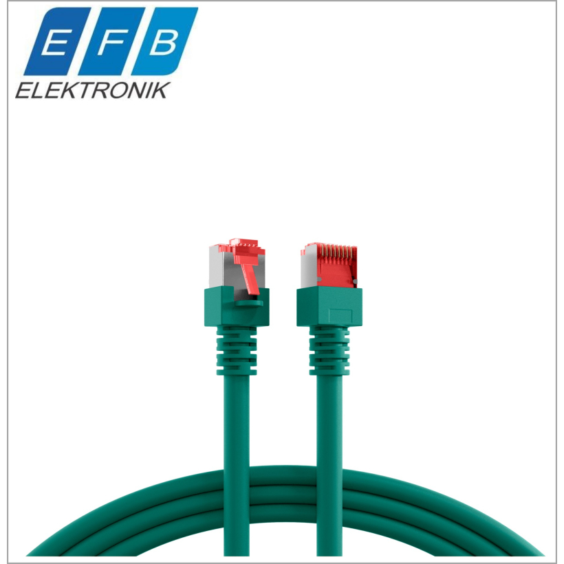 Patch cord cat.6 S/FTP, 2xRJ45, 250MHz, LSZH, 0.15m verde.