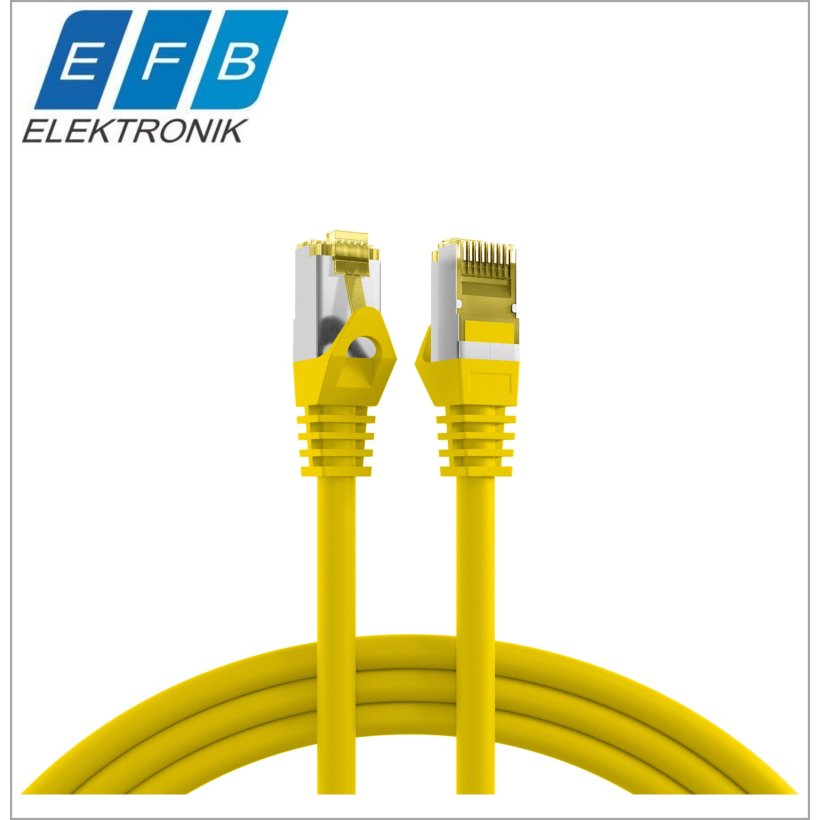 Patch cord cat.6A S/FTP, Slim design, Cat.7 raw cable, 2xRJ45, 500MHz, LSZH, 100% cupru, 0.15m galben.