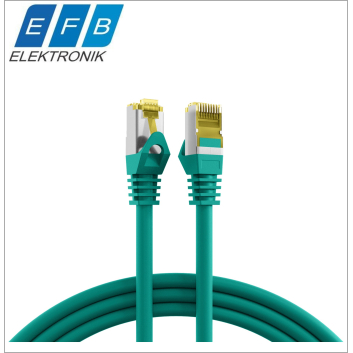 Patch cord cat.6A S/FTP, Slim design, Cat.7 raw cable, 2xRJ45, 500MHz, LSZH, 100% cupru, 0.15m verde.