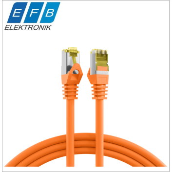 Patch cord cat.6A S/FTP, Slim design, Cat.7 raw cable, 2xRJ45, 500MHz, LSZH, 100% cupru, 0.15m portocaliu.