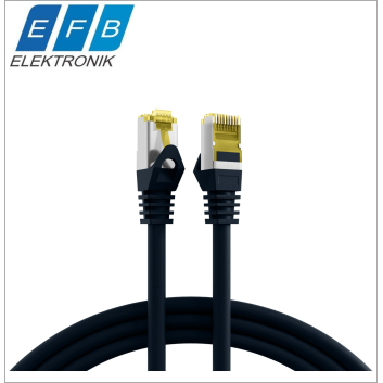 Patch cord cat.6A S/FTP, Slim design, Cat.7 raw cable, 2xRJ45, 500MHz, LSZH, 1.5m negru.