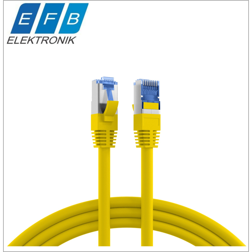 Patch cord cat.6A S/FTP, 2xRJ45, 500MHz, LSZH, 0.15m galben.