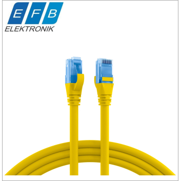 Patch cord Premium, cat.6A U/UTP, RJ45-RJ45, 500MHZ, LSZH, 100% cupru, galben, 0.15m .