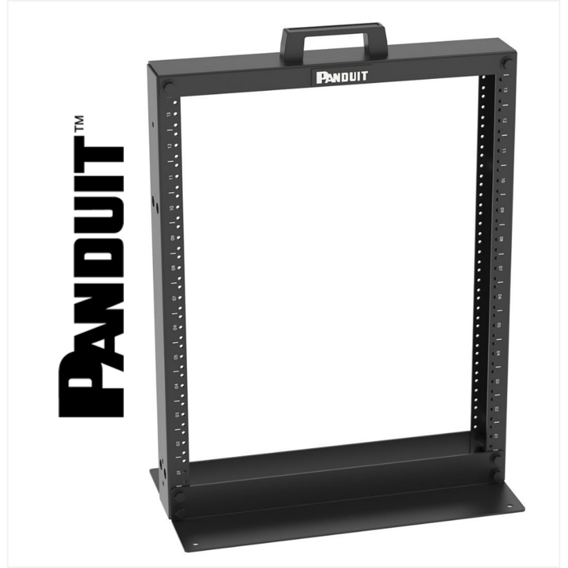 Panduit 2 Post Rack 13U Threaded E-Rails Aluminum Black