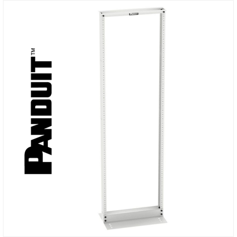 Panduit 2 Post Rack 45U Threaded E-Rails Aluminum White