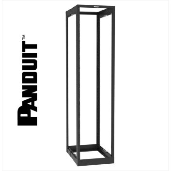 Panduit 4 Post Rack Adjustable Depth 45U Cage Nut E-Rails Black