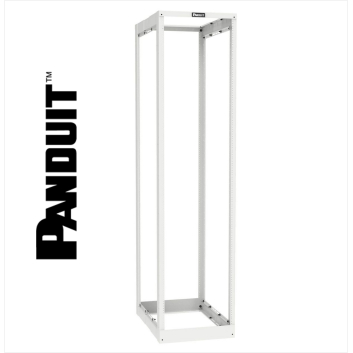 Panduit 4 Post Rack Adjustable Depth 45U Cage Nut E-Rails White