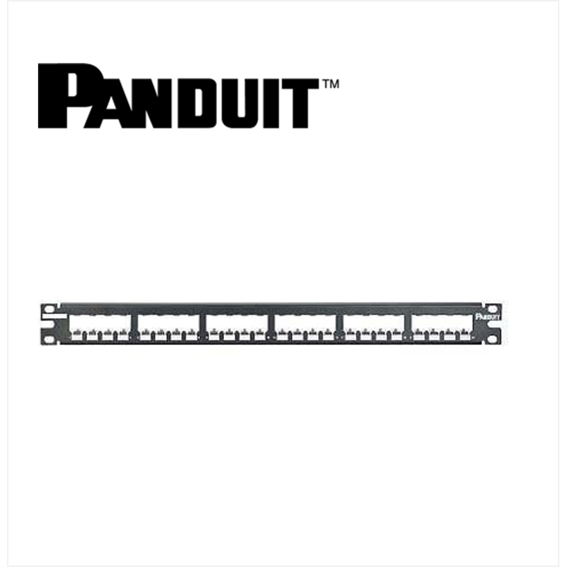 Panduit Mini-Com All Metal Shielded Patch Panel 24 Port Modular 1U Black