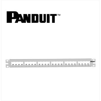 Panduit Mini-Com All Metal Shielded Patch Panel 24 Port Modular 1U White