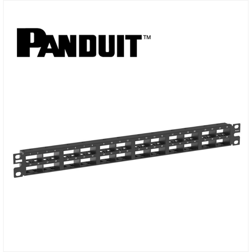 Panduit Mini-Com All Metal Shielded Patch Panel 48 Port Modular High Density 1U Black