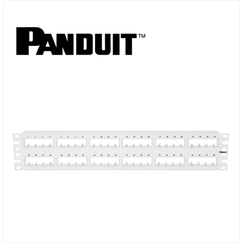 Panduit Mini-Com Patch Panel 48 Port Modular Unshielded 2U White