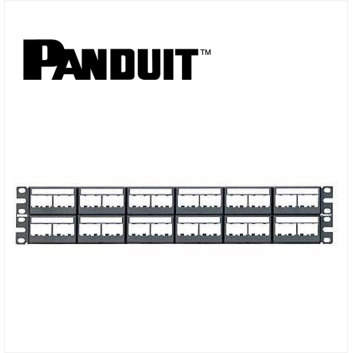 Panduit Mini-Com Patch Panel 48 Port Modular Snap In Unshielded 2U Black