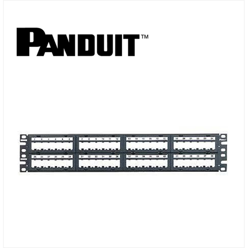 Panduit Mini-Com Patch Panel 48 Port Modular 6 Pack Unshielded 2U Black