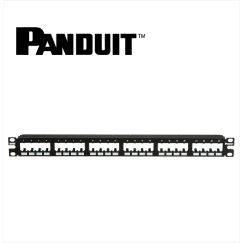 Panduit Mini-Com Patch Panel 24 Port Modular Flush Mount Unshielded 1U Black