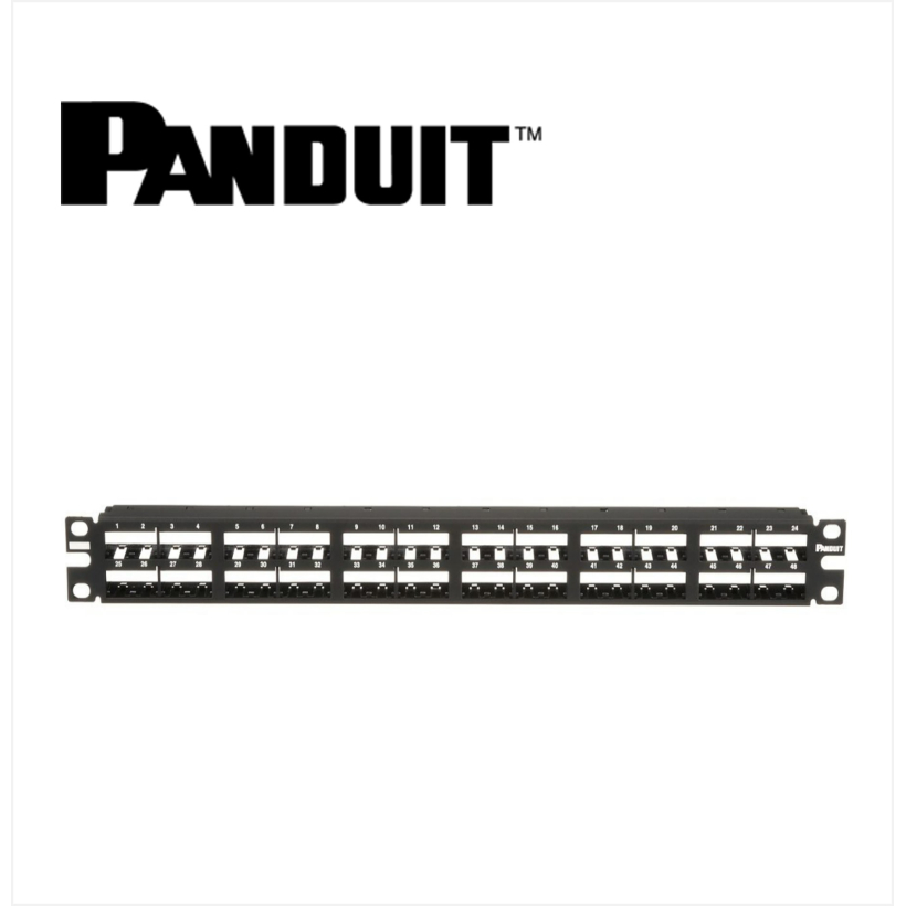 Panduit Mini-Com Patch Panel 48 Port Modular High Density Unshielded 1U Black