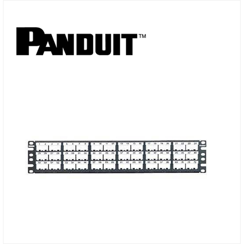 Panduit Mini-Com Patch Panel 72 Port Modular High Density Unshielded 2U Black