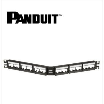 Panduit Mini-Com Angled Patch Panel 24 port Modular Unshielded 1U Black