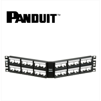 Panduit Mini-Com Angled Patch Panel 48 port Modular Unshielded 2U Black