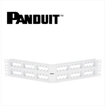 Panduit Mini-Com Angled Patch Panel 48 Port Modular Unshielded 2U White