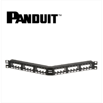 Panduit Mini-Com Angled Flush Patch Panel 24 Port Modular Unshielded 1U Black