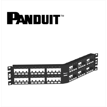 Panduit Mini-Com Angled Flush Patch Panel 48 Port Modular Unshielded 2U Black