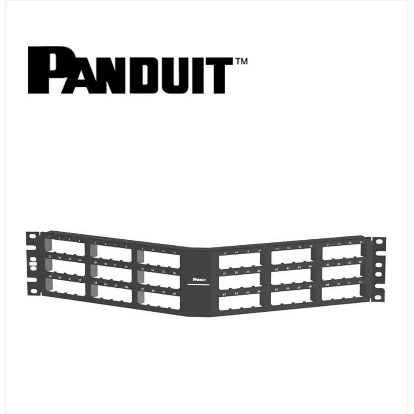 Panduit Mini-Com Angled Flush Patch Panel 72 Port Modular Unshielded 3U Black