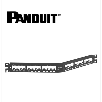 Panduit Mini-Com Angled Patch Panel 24 port Modular Shielded 1U Black