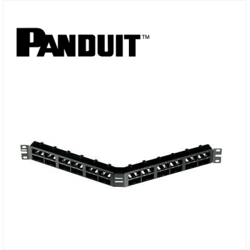 Panduit Mini-Com Angled Patch Panel 48 Port Modular Shielded 1U Black