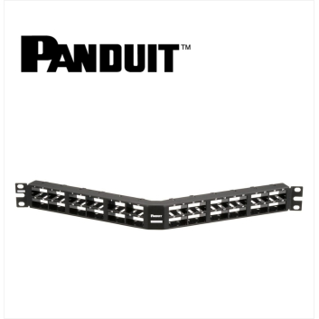 Panduit Mini-Com Angled Patch Panel 48 port Modular High Density Unshielded 1U Black