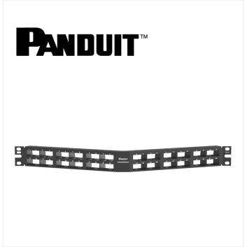 Panduit Mini-Com Angled Patch Panel 48 port Modular High Density Unshielded 1U Black